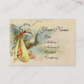 ニュートラルイエローストーク赤ちゃんシャワーパール紙 名刺 (正面)