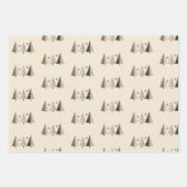 ニュートラルウィンターフォレストクリスマスツリー ラッピングペーパーシート (正面2)