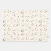 ニュートラルウエスタンロデオブラウン&ブルーセット ラッピングペーパーシート (正面2)