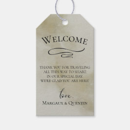 ニュートラルウォーターの色の洗い流しへようこそ ギフトタグ