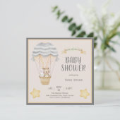ニュートラルウォーターの色ウッドランド動物の赤ちゃんシャワー 招待状 (スタンド正面)