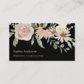 ニュートラルウォーターカラーボタニカルフローラオンブラック 名刺 (正面)