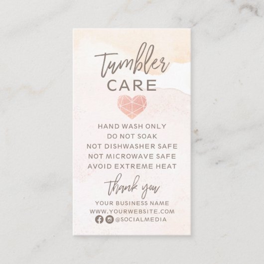 ニュートラルウォーターハートタンブラー気に付き 名刺 (正面)