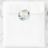 ニュートラルウォーター結婚カラーフローラの緑フレーム ラウンドシール (バッグ)