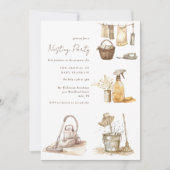 ニュートラルウォーター色かわいいネスティングパーティー 招待状 (正面)