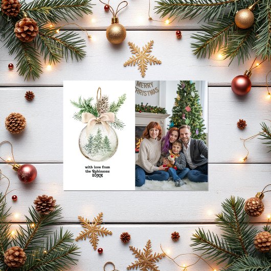 ニュートラルウォーター色のクリスマスボーブル シーズンポストカード