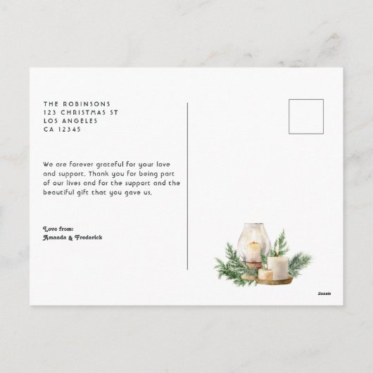 ニュートラルウォーター色のクリスマスボーブル シーズンポストカード (裏面)