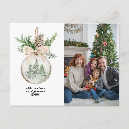 ニュートラルウォーター色のクリスマスボーブル シーズンポストカード (正面)