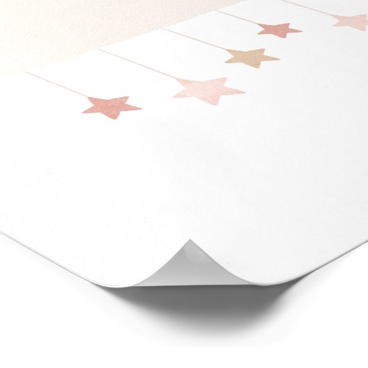 ニュートラルウォーター色の雲と星の子供部屋ポスター ポスター (角)