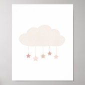 ニュートラルウォーター色の雲と星の子供部屋ポスター ポスター (正面)