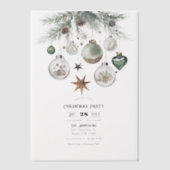 ニュートラルウォーター色クリスマスパーティー ベラム紙招待状 (正面)