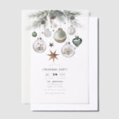 ニュートラルウォーター色クリスマスパーティー ベラム紙招待状 (オフセット)