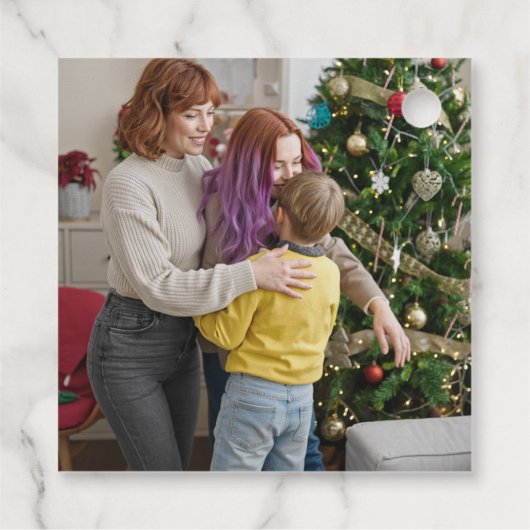 ニュートラルウォーター色ハートオーナメントクリスマス フェイバータグ (裏面)