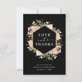ニュートラルウォーター色フローラブラック |愛と感謝してい サンキューカード (正面)