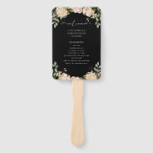 ニュートラルウォーター色フローラブラック |結婚式 プログラム ハンドファン (正面)