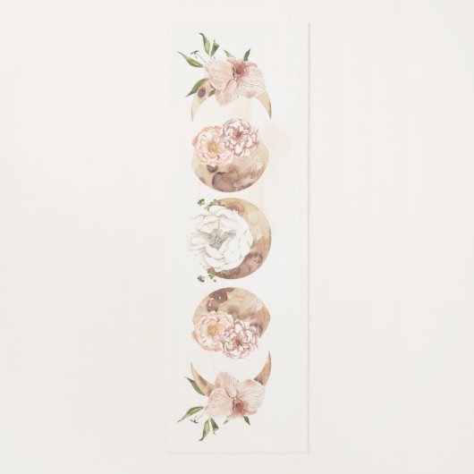 ニュートラルウォーター色フローラムーン相神秘的 ヨガマット (裏面)