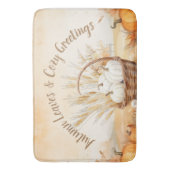 ニュートラルウォームベージュブラウンカスタム バスマット (正面縦)