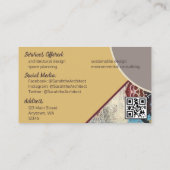 ニュートラルエレガンスと抽象芸術アクセントQRコード 名刺 (裏面)