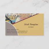 ニュートラルエレガンスと抽象芸術アクセントQRコード 名刺 (正面)