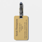 ニュートラルエレガンスと抽象芸術アクセントTan Brown ラゲッジタグ (裏面縦)