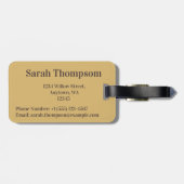 ニュートラルエレガンスロゴ抽象芸術アクセントTan Brown ラゲッジタグ (裏面横)