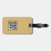 ニュートラルエレガンスロゴQRコード抽象芸術アクセントTan ラゲッジタグ (裏面横)