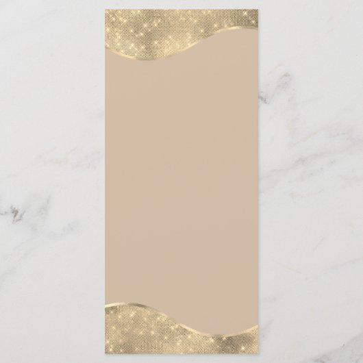 ニュートラルエレガントおよびシャンパンの金ゴールドメニュー メニュー (裏面)