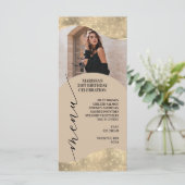 ニュートラルエレガントおよびシャンパンの金ゴールドメニュー メニュー (スタンド正面)