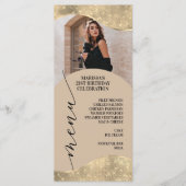 ニュートラルエレガントおよびシャンパンの金ゴールドメニュー メニュー (正面)