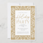ニュートラルエレガントアーツ&クラフツスタイルホリデーパーティー 招待状 (正面)
