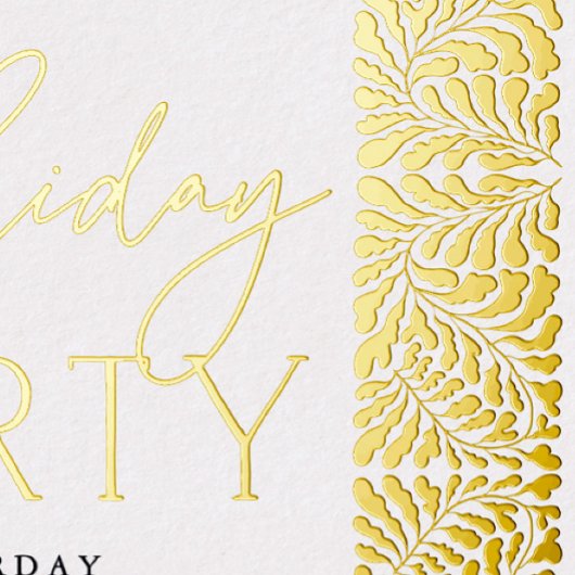 ニュートラルエレガントアーツ&クラフツスタイルホリデーパーティー 箔シーズンカード