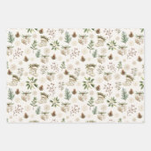 ニュートラルエレガントウォーターカラークリスマスホリデープリント ラッピングペーパーシート (正面)