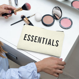 ニュートラルエレガントエッセンシャルブラックタイポグラフィ アクセサリーポーチ