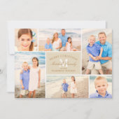 ニュートラルエレガントクリスマスモノグラムフォトコラージュ シーズンカード (正面)