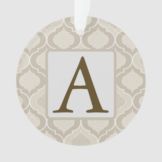 ニュートラルエレガントトーンでのモロッコトレリスのパターン オーナメント (正面)