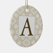 ニュートラルエレガントトーンでのモロッコトレリスのパターン セラミックオーナメント (右)