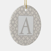 ニュートラルエレガントトーンでのモロッコトレリスのパターン セラミックオーナメント (右)