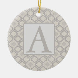 ニュートラルエレガントトーンでのモロッコトレリスのパターン セラミックオーナメント