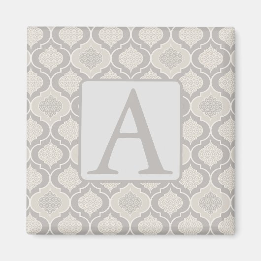 ニュートラルエレガントトーンでのモロッコトレリスのパターン マグネット (正面)