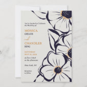 ニュートラルエレガントビッグ開花結婚式招待状 招待状 (正面)