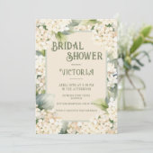 ニュートラルエレガントフローラアジサイブライダルシャワー 招待状 (スタンド正面)