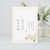 ニュートラルエレガントフローラウェディングRSVP 出欠カード (スタンド正面)
