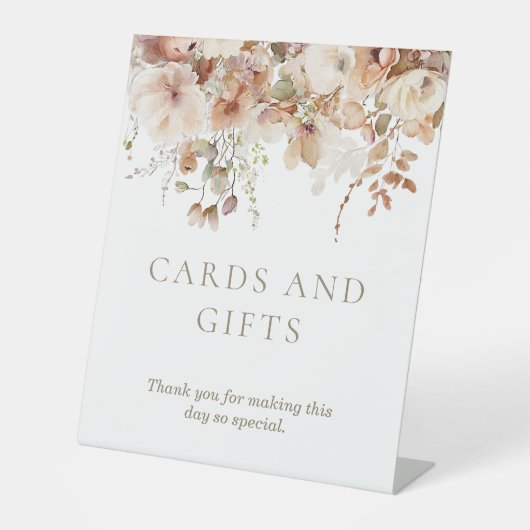 ニュートラルエレガントフローラブライダルシャワーカードギフト 台座サイン (正面)