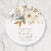 ニュートラルエレガントフローラベビーイン開花ベビーシャワー フェイバータグ (正面)