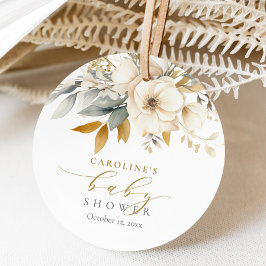 ニュートラルエレガントフローラベビーイン開花ベビーシャワー フェイバータグ