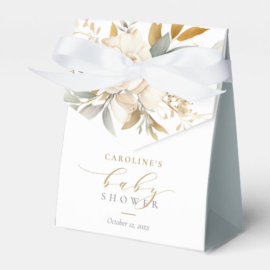 ニュートラルエレガントフローラベビーイン開花ベビーシャワー フェイバーボックス (正面サイド)