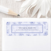 ニュートラルエレガントブルーシャドウフローラ差出人住所 ラベル (インサイチュ)