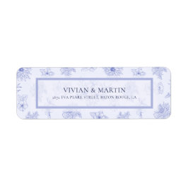 ニュートラルエレガントブルーシャドウフローラ差出人住所 ラベル