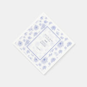 ニュートラルエレガントブルーシャドー結婚フローラのディナー スタンダードカクテルナプキン (角)