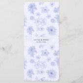 ニュートラルエレガントブルーフラワーズゲストネームディナー メニュー (裏面)